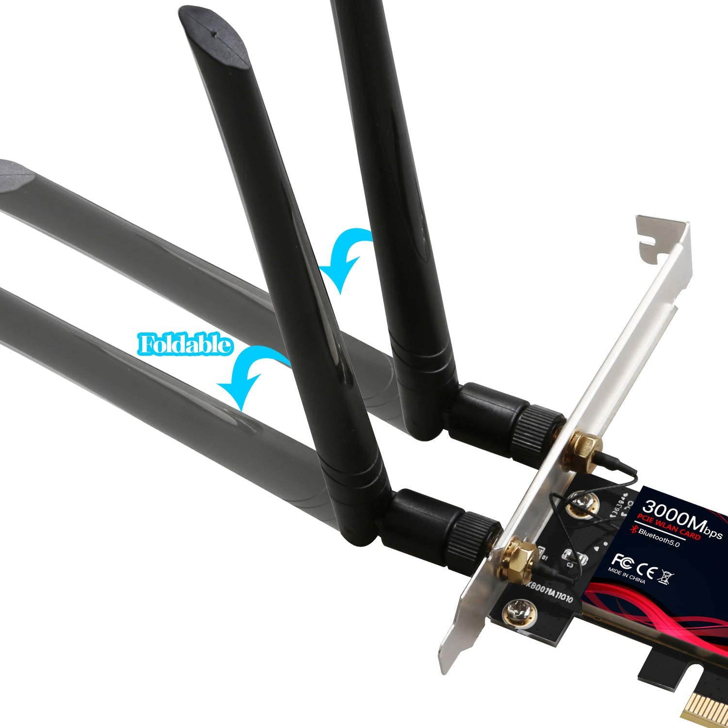 WiFi 6 PCIE WiFi Card | 802.11AX Dual d 2.4G/574M 5.8G/2400M Wireless Network Card | Bluetooth 5.0 | Intel AX200 Dual-Band Gigabit| MU-MIMO | Low Latency |bit with Shielding Cover Receiver 3000Mbps