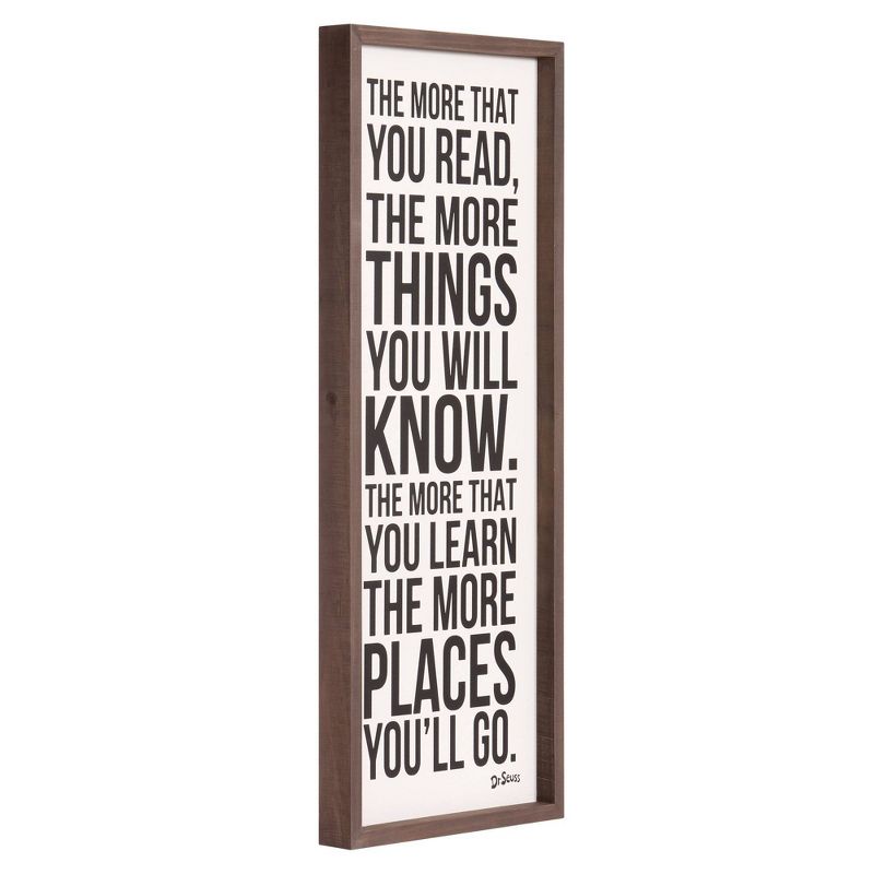 13"x31" Dr. Seuss The More That You Read The More Things You'll Know Framed Wood Wall Decor