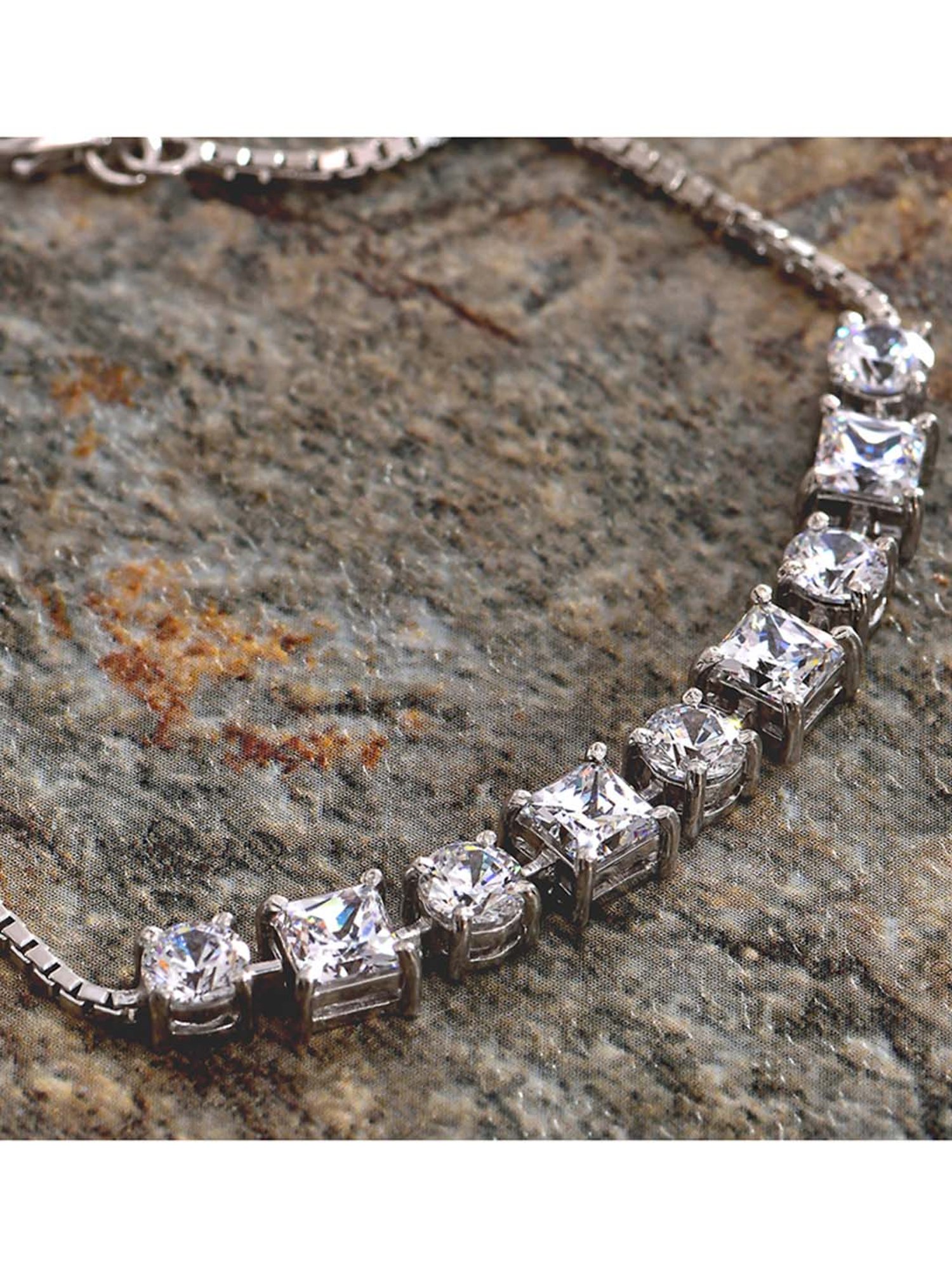 Clara Enzo 92.5 Sterling Silver Swarovski Zirconia Bracelet