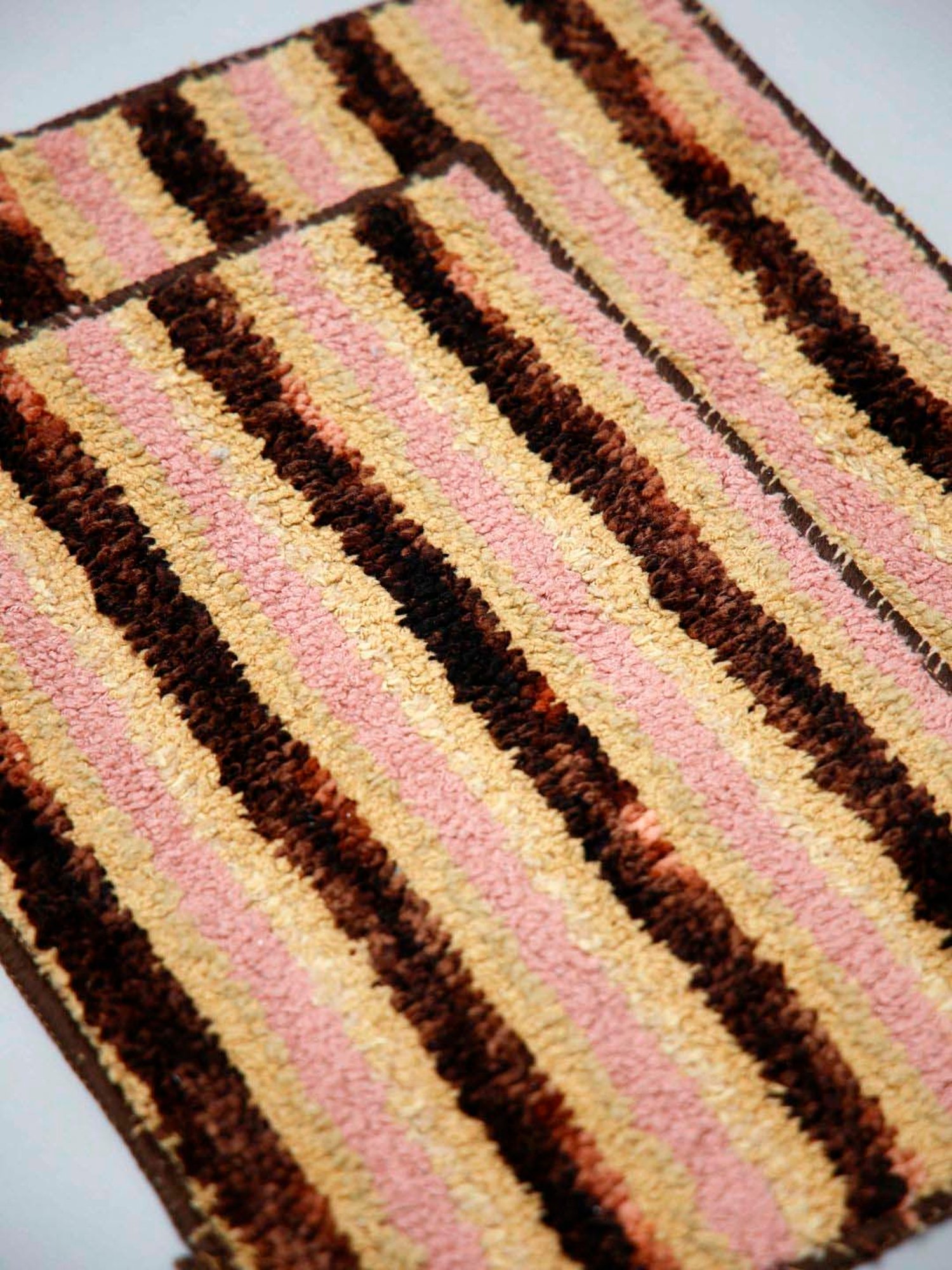 Ariana Beige & Brown Microfibre 1600 GSM Small Anti-Skid Supersoft Bath Mat - Set of 2