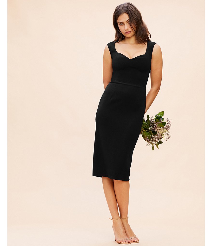 Laundry by Shelli Segal Ruffle Front Stretch Crepe Faux Wrap Dress