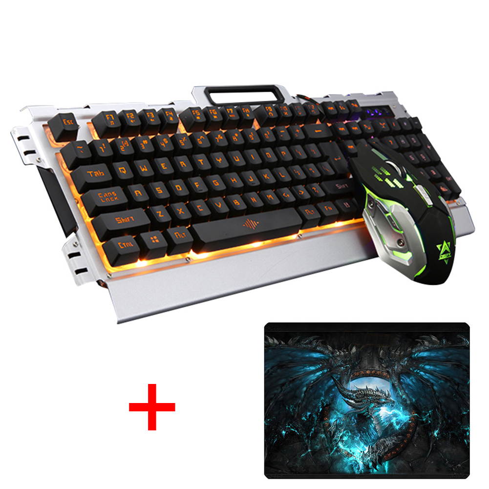 UrChoiceLtd&reg; 2017 New K-33 Wired LED Backlit Multimedia Ergonomic Usb Gaming Keyboard Metal Waterproof + Wired 1200DPI / 1600DPI / 2400DPI / 3200DPI Backlit Optical Usb Gaming Mouse Sets For Computer