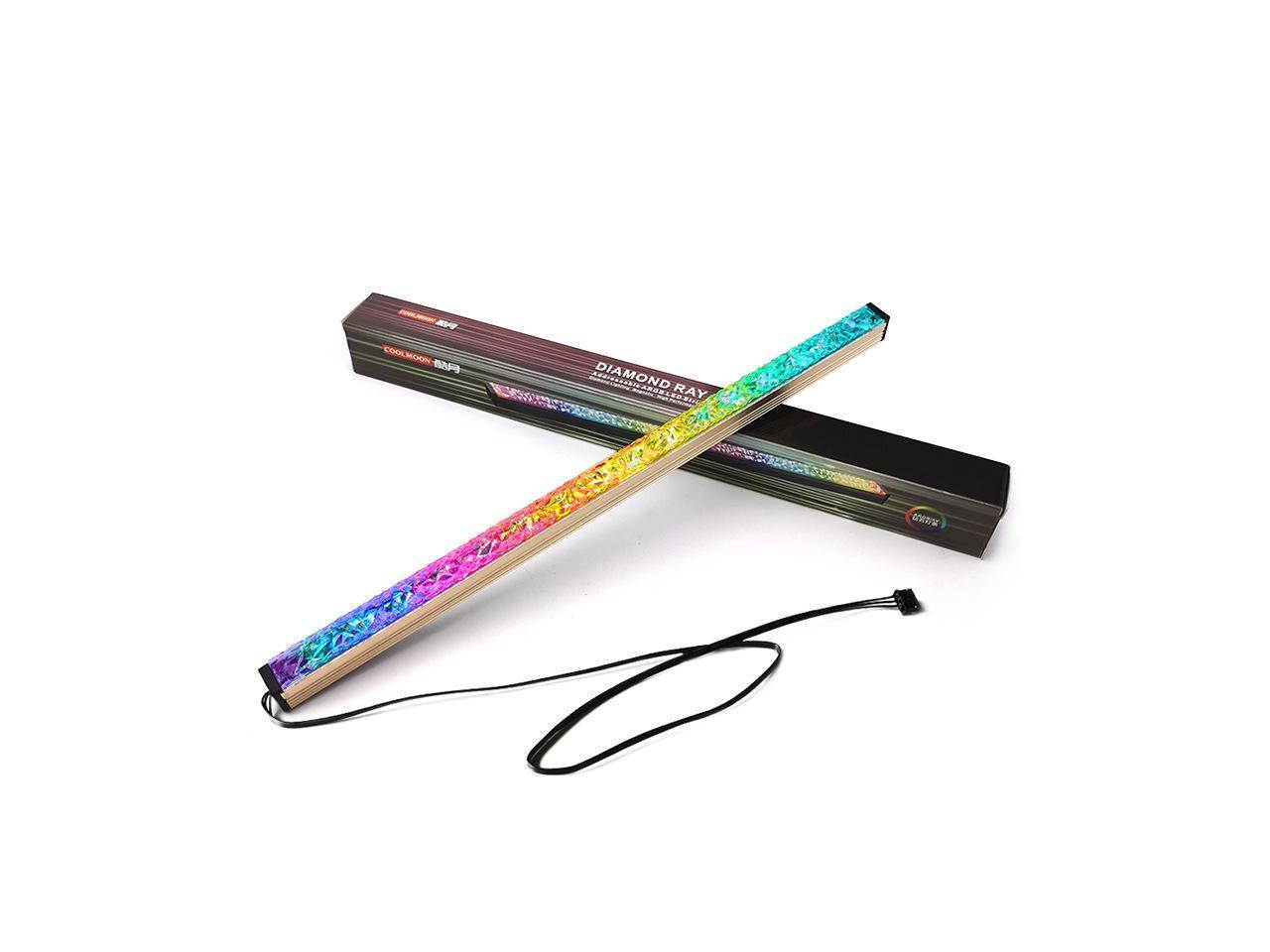 5V 3Pin ARGB Diamond Lighting Bar Strip for Computer Cases Magnetic Paste 10.8-inch