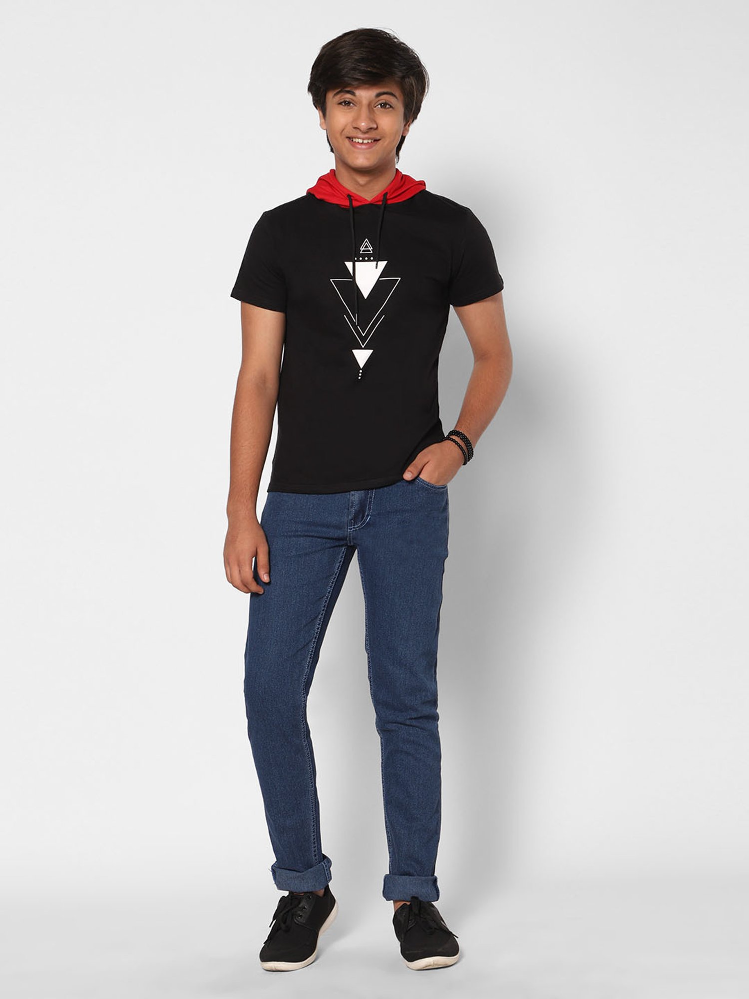 TeenTrums Boys Black Printed Sweatshirt