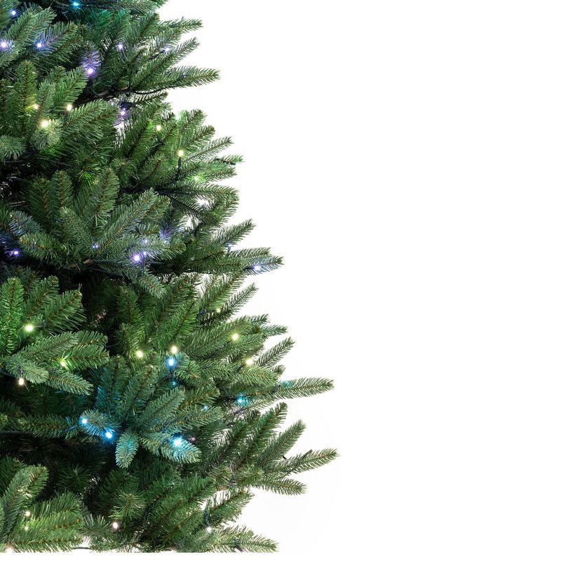 Twinkly 7.5 Foot Bluetooth Smart App Controlled 30,000 Hour 400 RGB + White LED Pre Lit Christmas Tree with Google Assistant and Alexa Compatibility