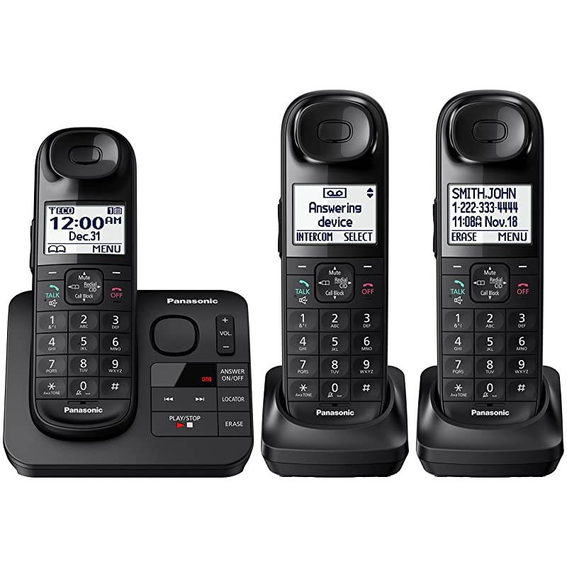 KXTGL433B Dect60 3Handset Landline Telephone Black