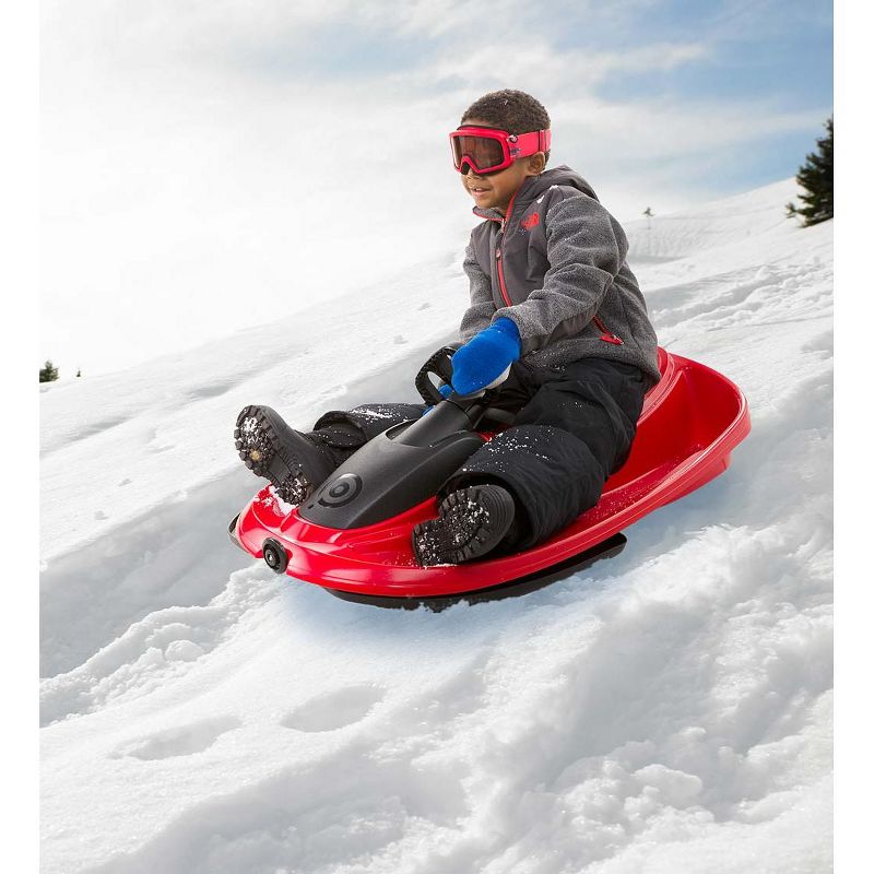 HearthSong Stratos Bobsled with Differential Steering, Deep Digging Brake and Retractable Tow Cord, 38"L x 22"W, Holds Up To 200 Lbs.