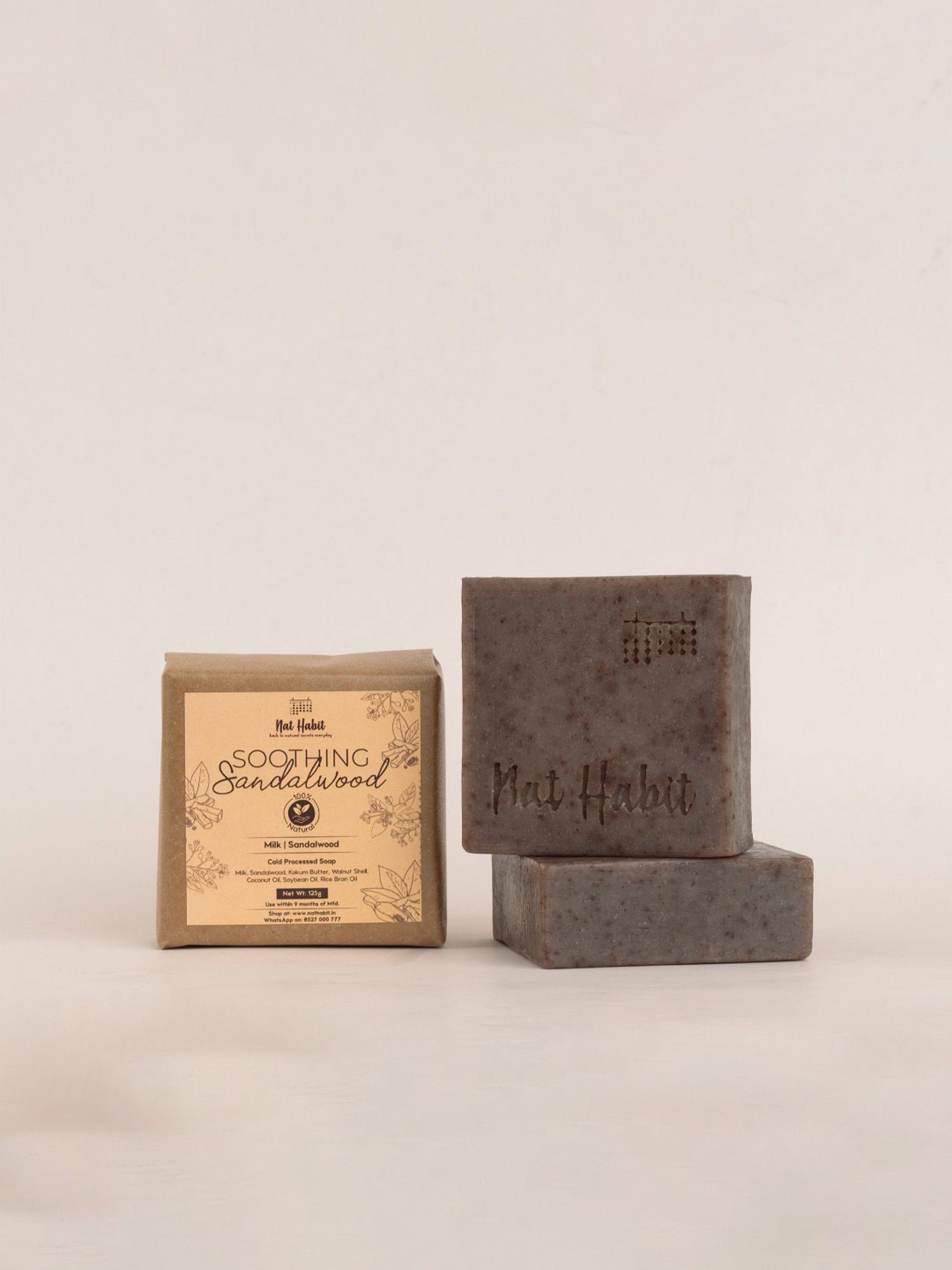 Nat Habit Detox Charcoal & Soothing Sandalwood Cold Processed Soap Combo