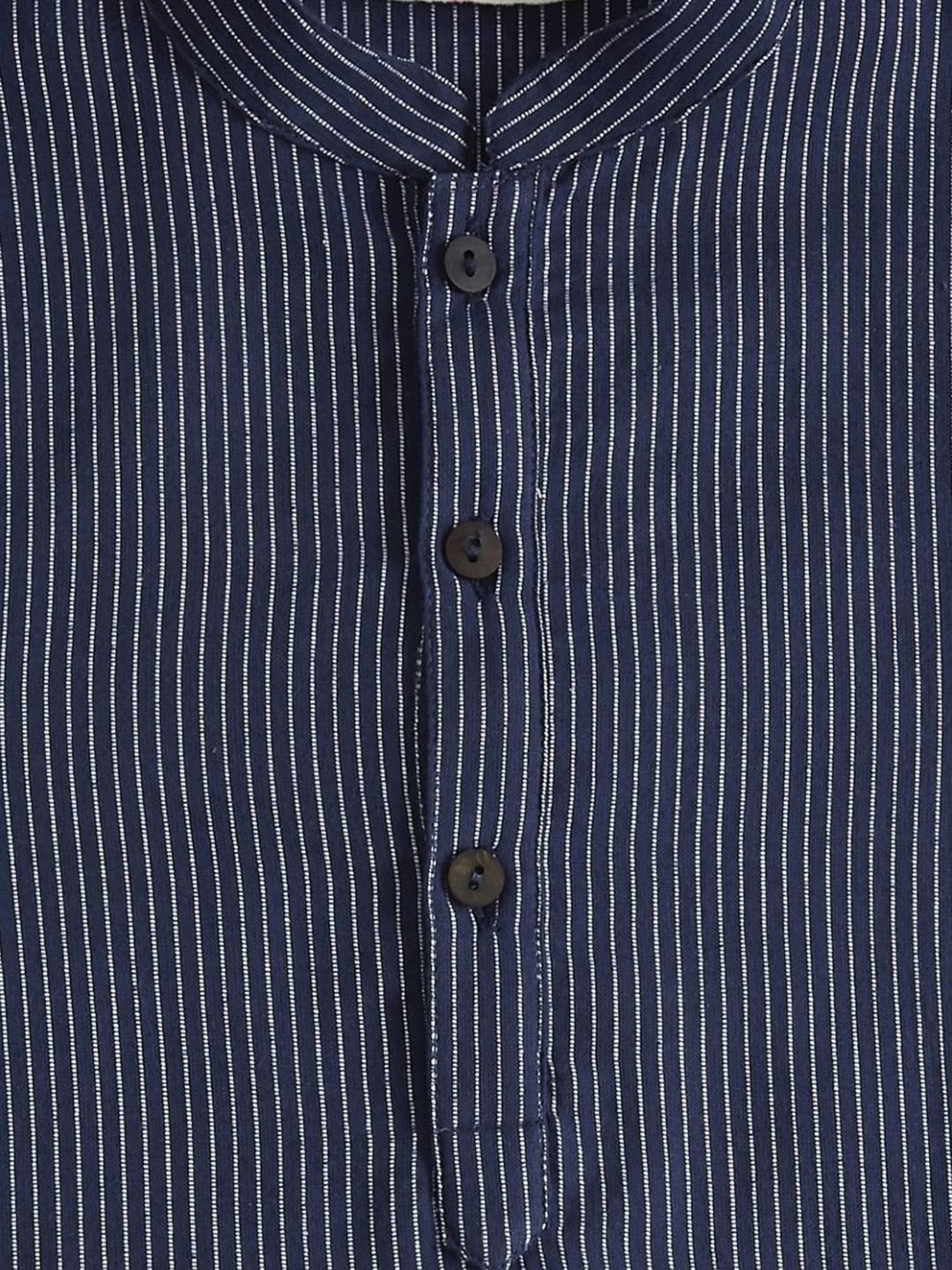 Indus Route by Pantaloons Kids Navy & White Cotton Striped Full Sleeves Kurta Set