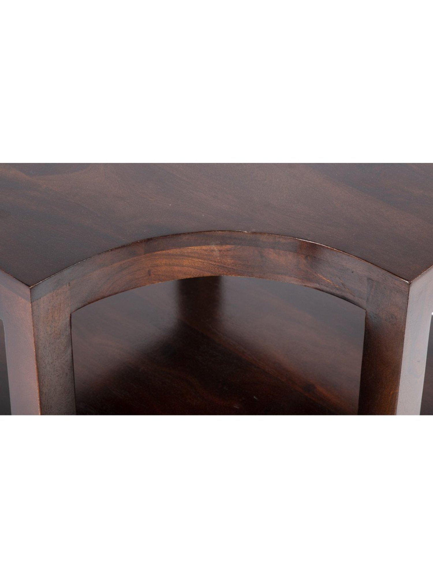 Ikiriya Aural Solid Dark Brown Wood Bedside Table Dark Walnut Finish