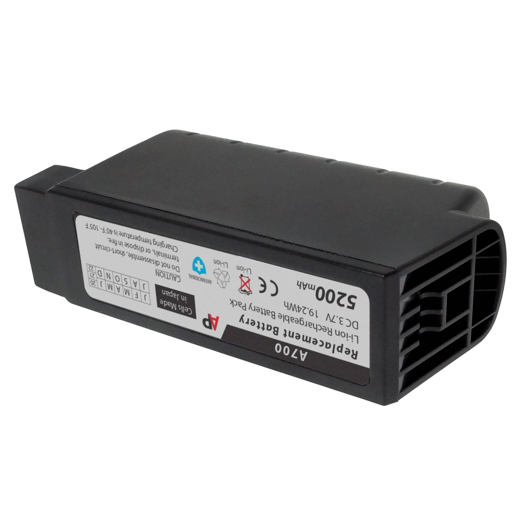 Replacement Battery for Vocollect Talkman A700, A710, A720 and A730 Scanners: 5200 mAh