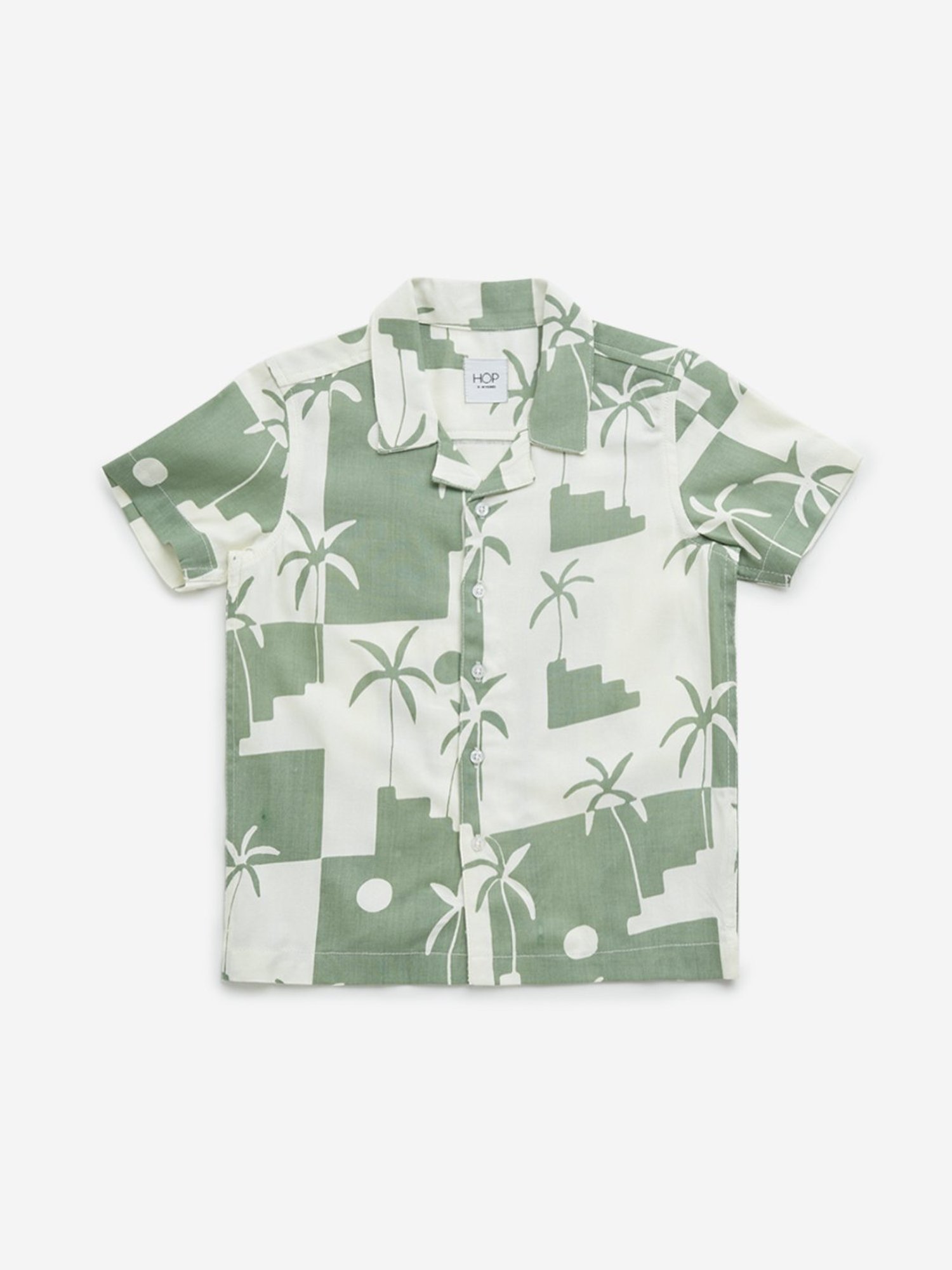 HOP Kids by Westside Sage Tropical-Inspired Resort-Fit Cotton Shirt