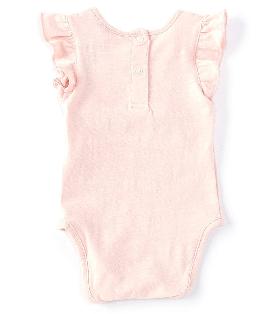 Chelsea & Violet Baby Girls Newborn-9 Months Flutter-Sleeve Smocked Bodysuit