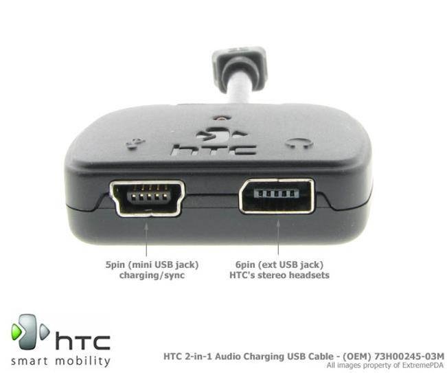 Mini USB Headset and Charger Splitter Port Y Adapter Y5L for HTC Diamond 2 Touch, Google G1, Mogul PPC6800 VX6800, MyTouch Magic 3G, Ozone XV6175, Pure, Shadow 2 2009, SMT5800, Snap S511, Tilt