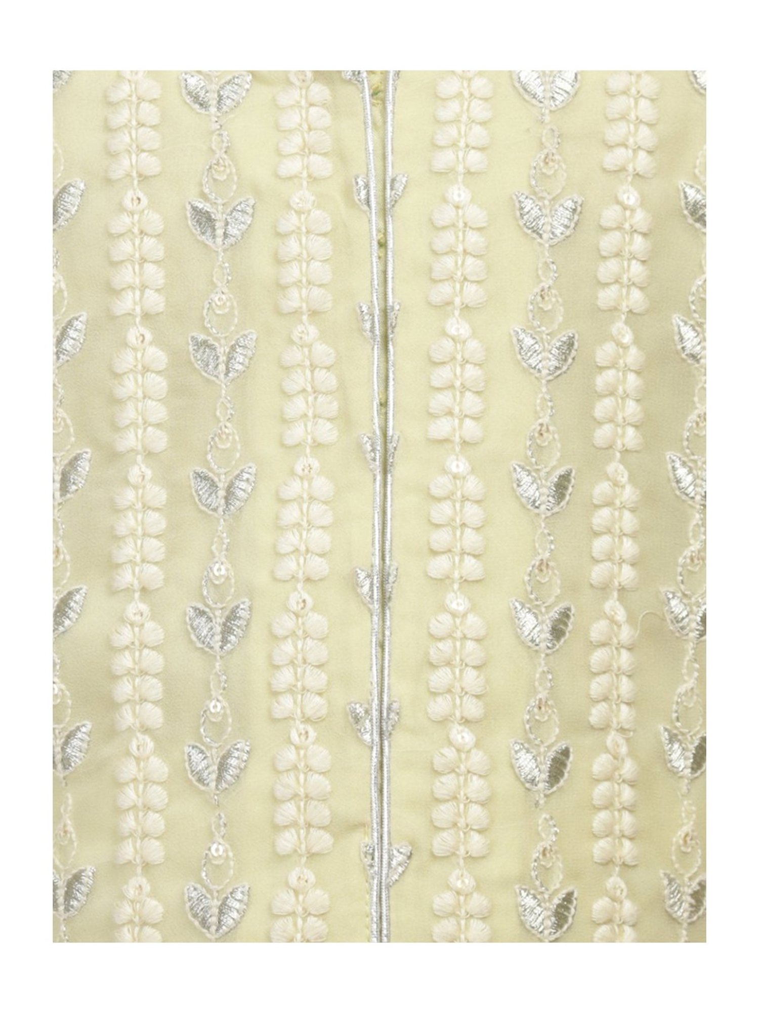 BIBA Girls Pista Green Embroidered Kurti & Skirt With Dupatta