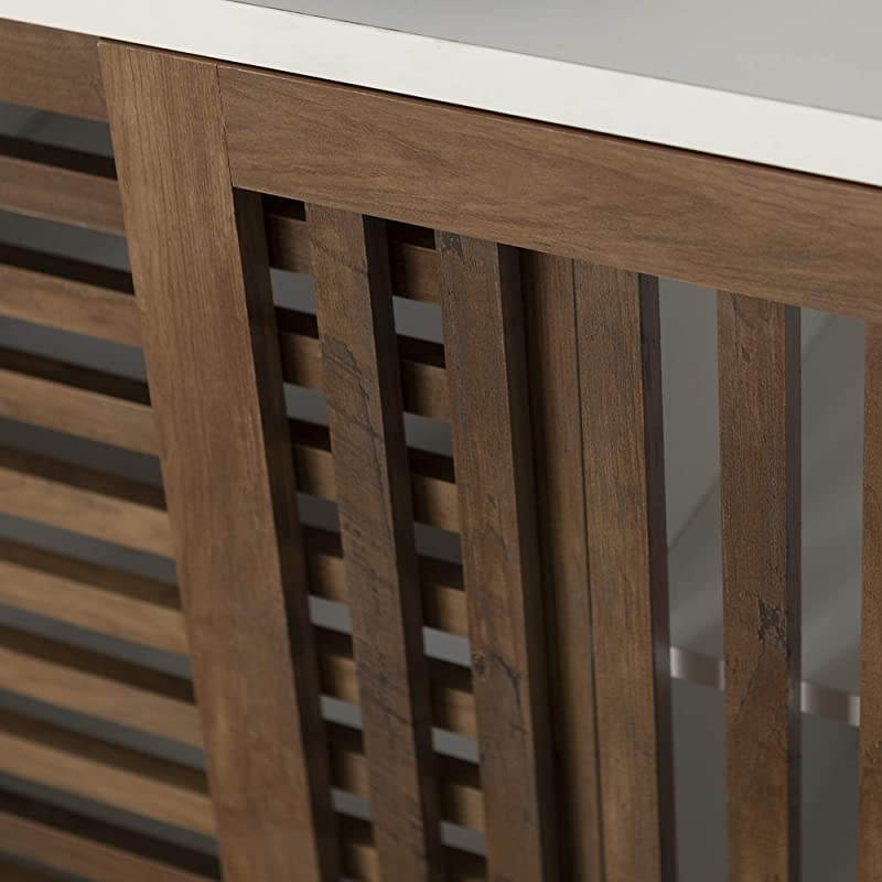 Furniture AZ36SSDSW TV Stand 36quot WhiteRustic Oak