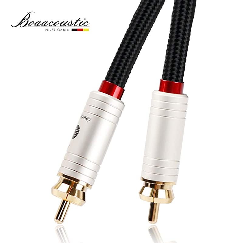 JIB  4N OFC HiFi RAC to RCA Male to Male Subwoofer Cable - 6ft/2M