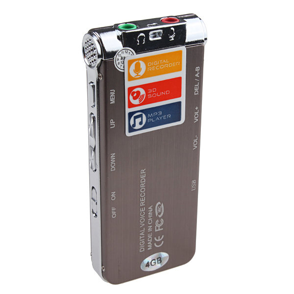 4GB Digital Voice Recorder Dictaphone MP3 Player Rechargeable
