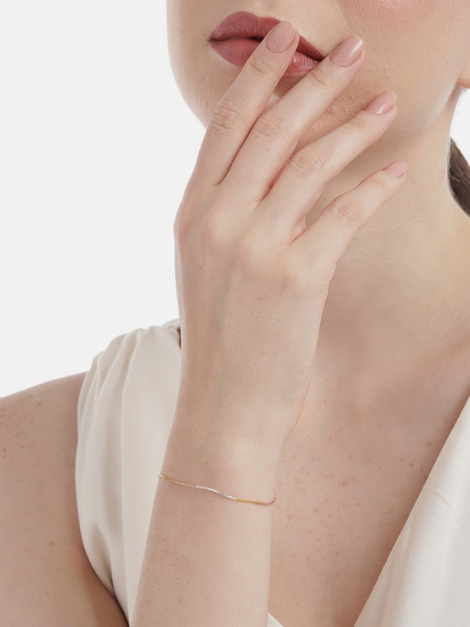 Zavya 925 Sterling Silver Radiant Allure TriColor Flexible fit Bracelet For Women