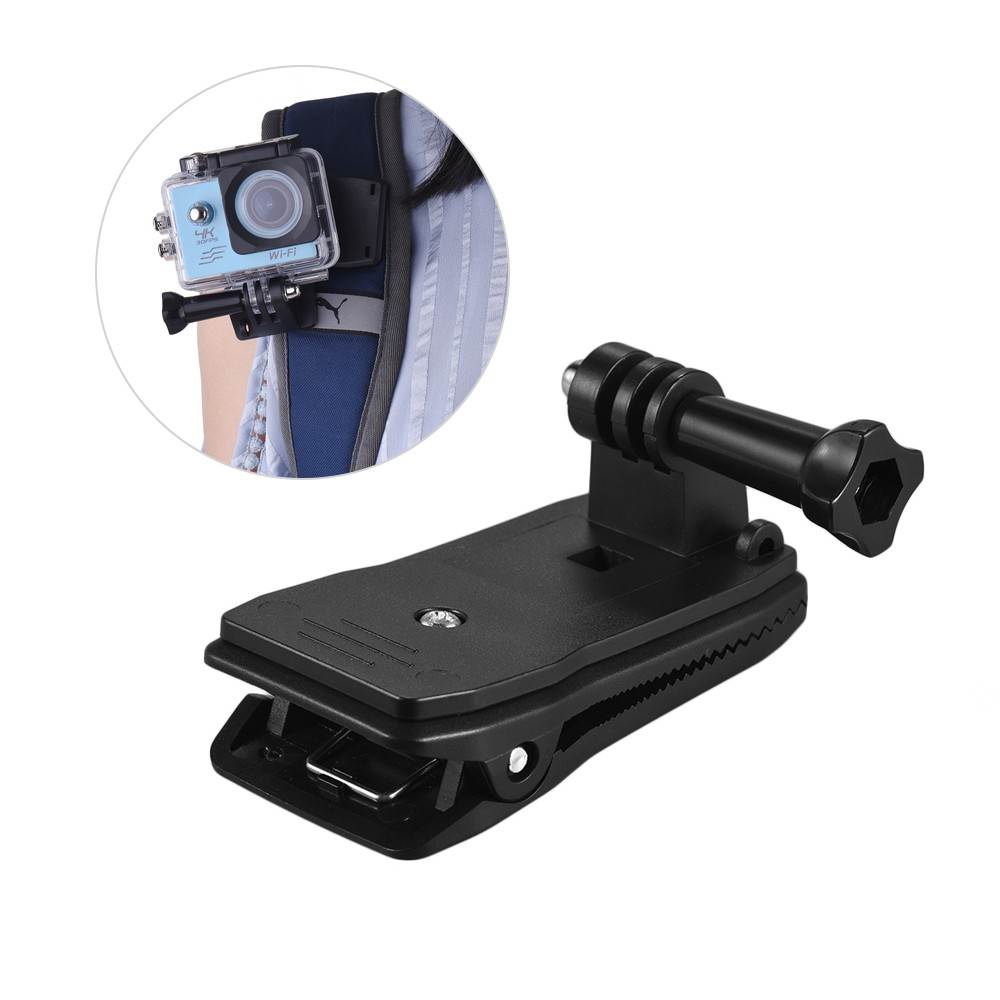 Backpack Strap Cap Clip Mount 360 Degree Rotary Clamp Arm for GoPro Hero 7/6/5/4/3+ for Xiaomi Yi Lite 4K + Action Camera