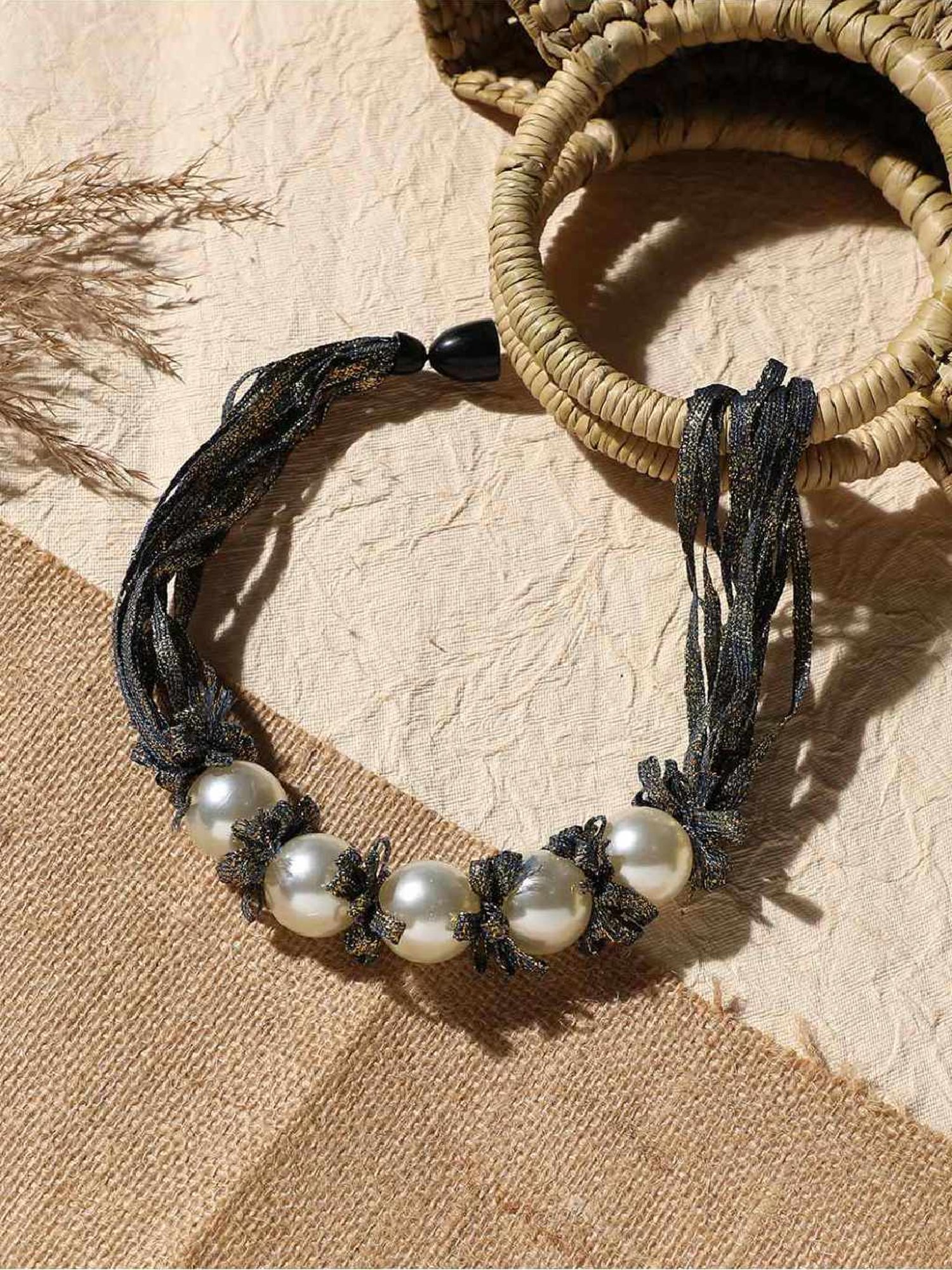 Sohi silver plated pearls casual necklace for women