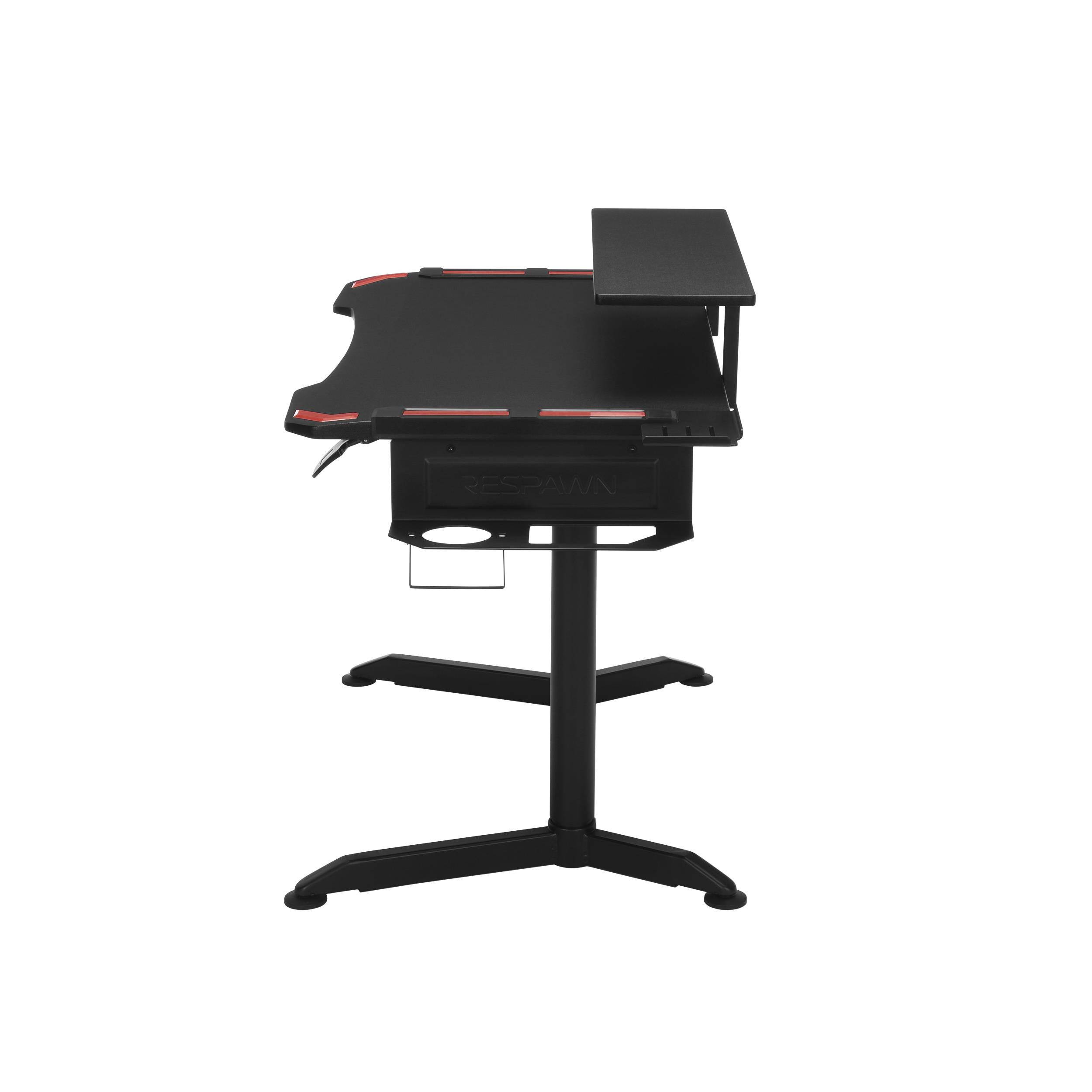 RESPAWN 3010 Gaming Computer Desk - Ergonomic Height Adjustable Gaming Desk, in Red (RSP-3010-RED)