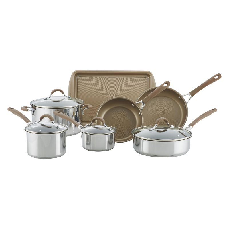 Circulon Innovatum 10pc Hard-Anodized Nonstick Cookware Set + Bonus Cookie Pan Champagne