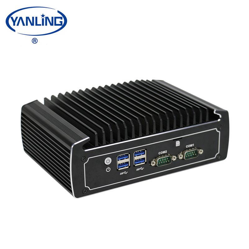 Fanless Mini Computer, Intel 8th Gen. i5-8250U CPU  Industrial Computer Mini Desktop PC,With DP HD Dual LAN2COM,4USB3.0,SIM Slot,Windows 10 Pro,4GB DDR4 RAM,32GB SSD
