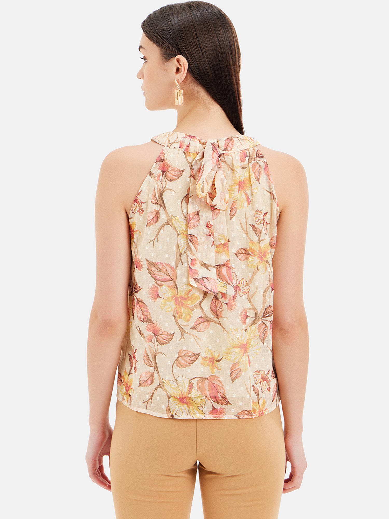 Kazo Yellow & Pink Floral Print Top