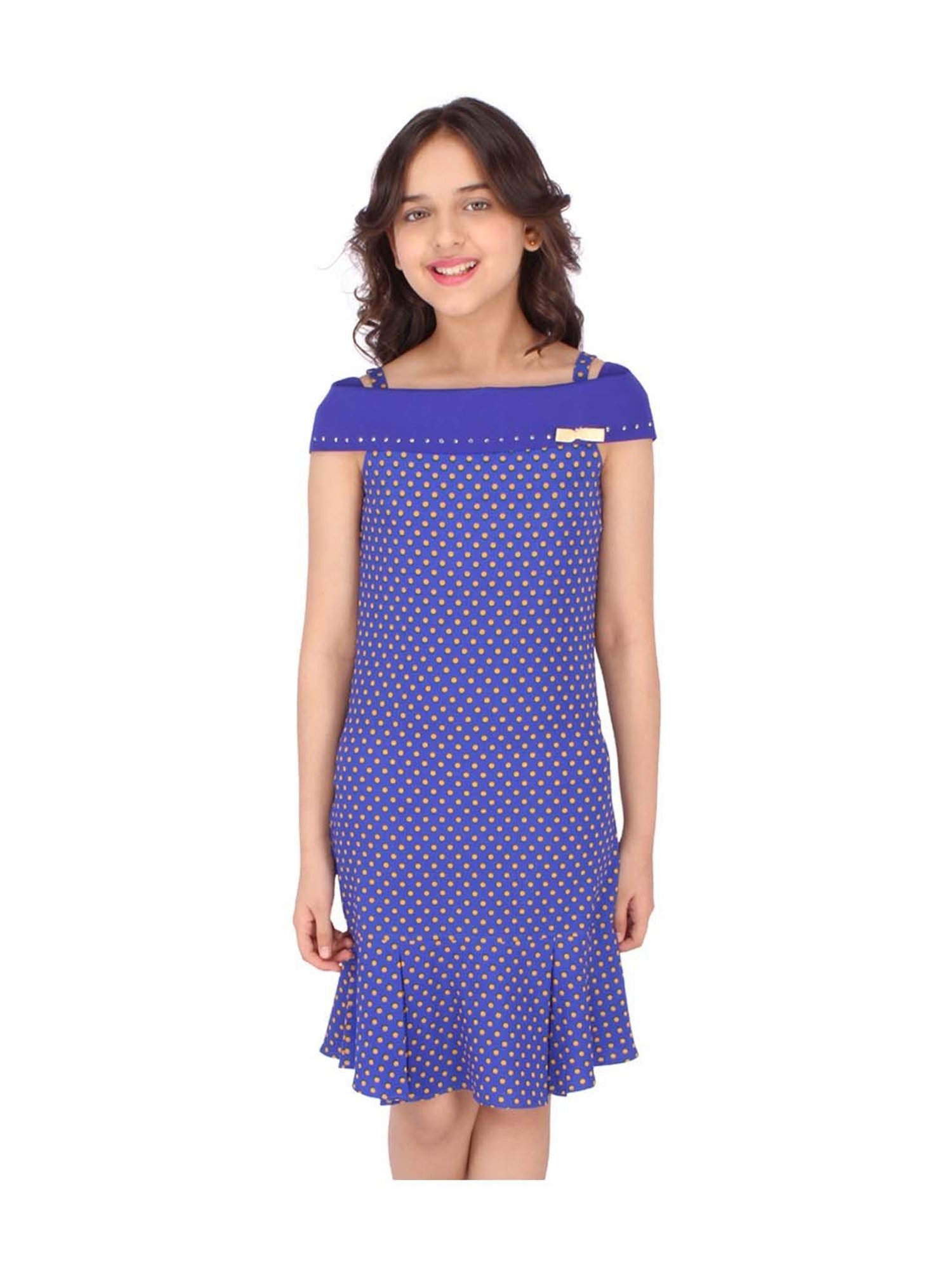 Cutecumber Kids Blue Printed Dress