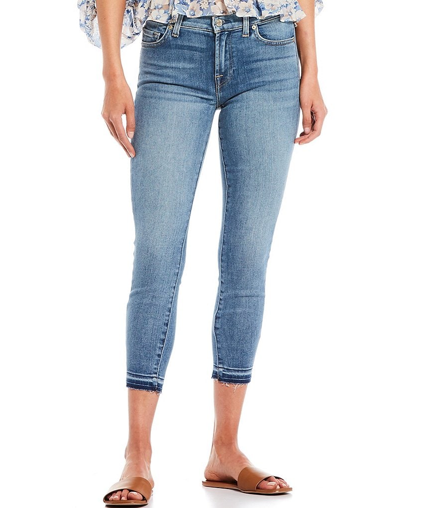7 for all mankind Cropped Skinny Released Hem Jeans