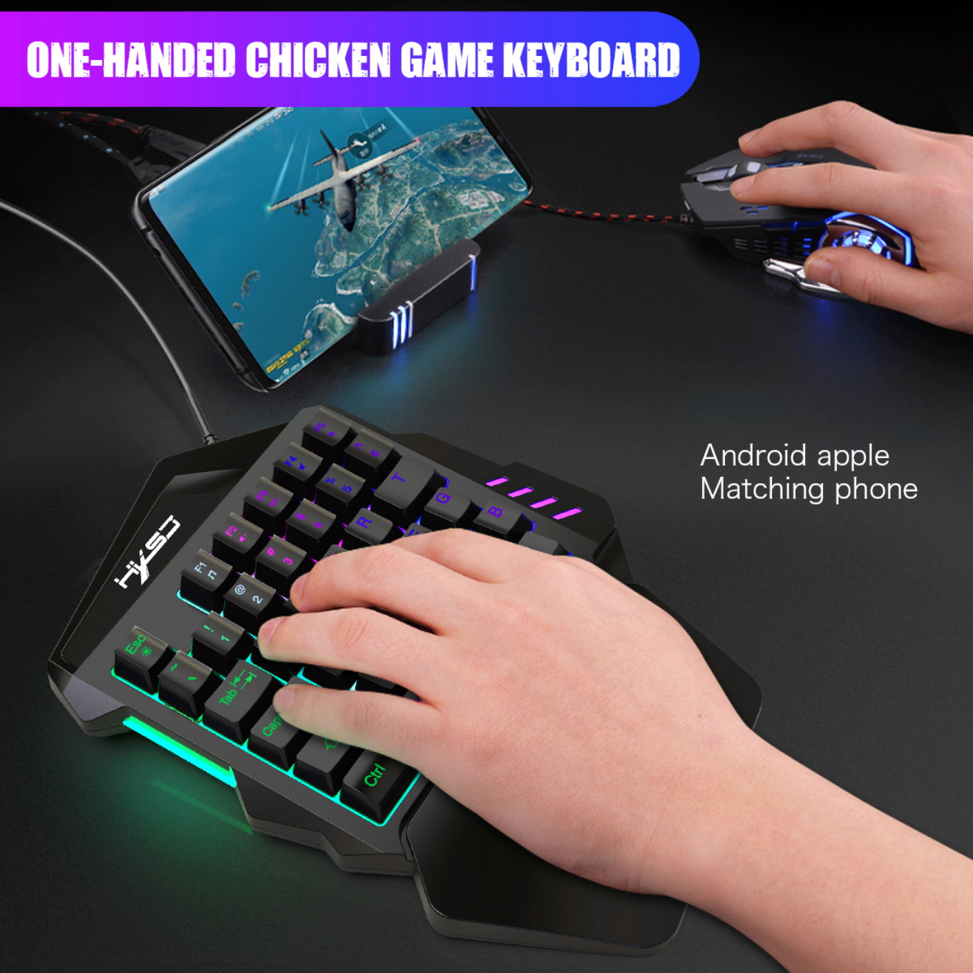 Gaming Keyboard and Mouse Set with Backlit