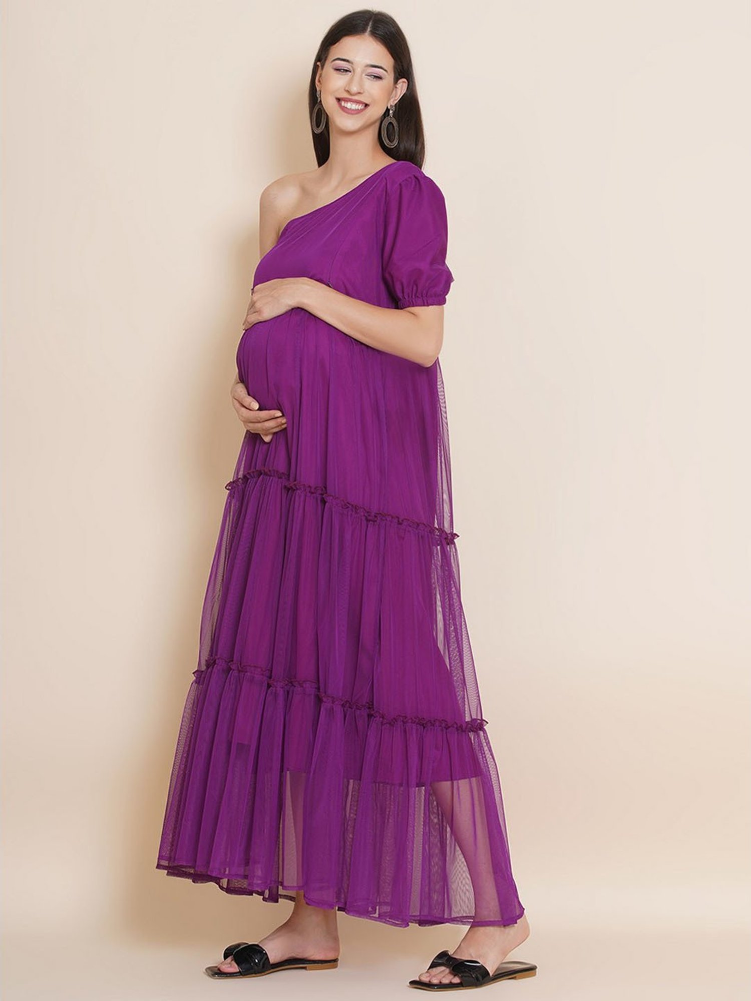 Mine4Nine Purple Maternity Dress