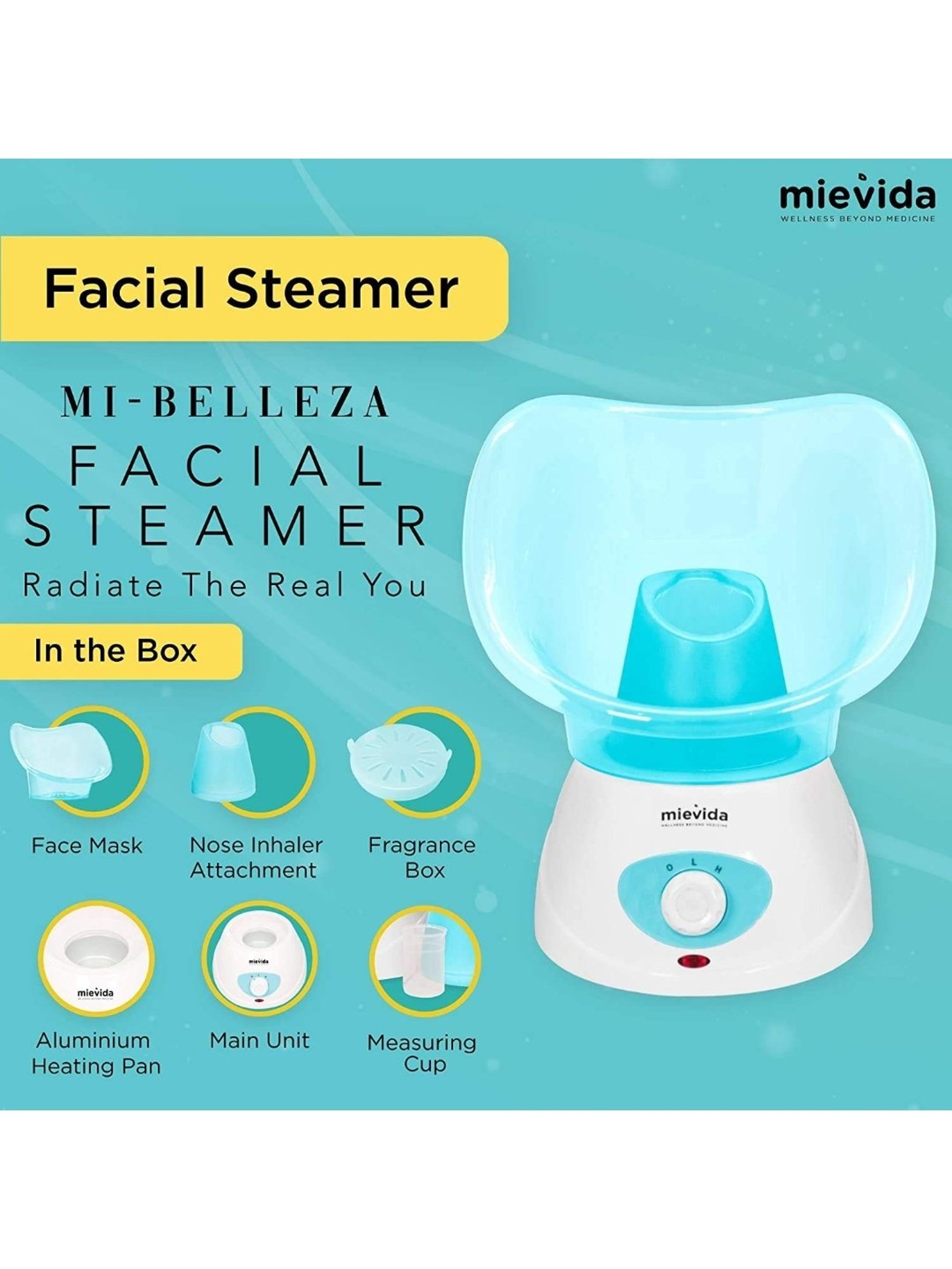 Mievida Steam Vaporizer and Facial Steamer With 2 Level Heat Setting  (Blue)