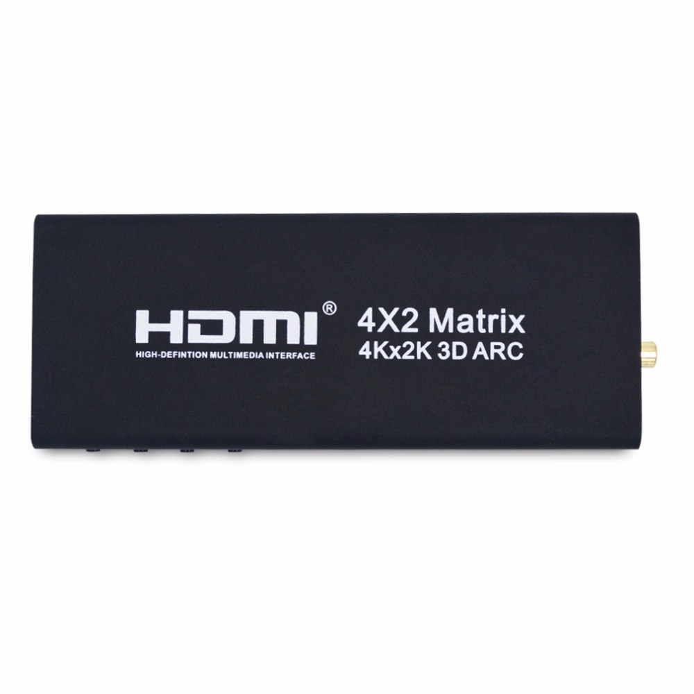 HDMI Matrix Switch 4x2 With IR Remote Control HDMI V1.4 Switcher Splitter Converter Adapter Support 4K*2K 3D 1080P AYM-42V14