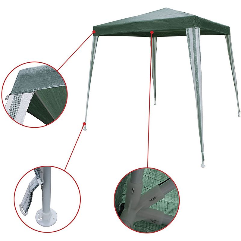 ALEKO Waterproof Portable Pop Up 6.5 x 6.5 Feet Gazebo Tent Canopy Shelter for Outdoor Shade Coverage and Party Entertainment, Green
