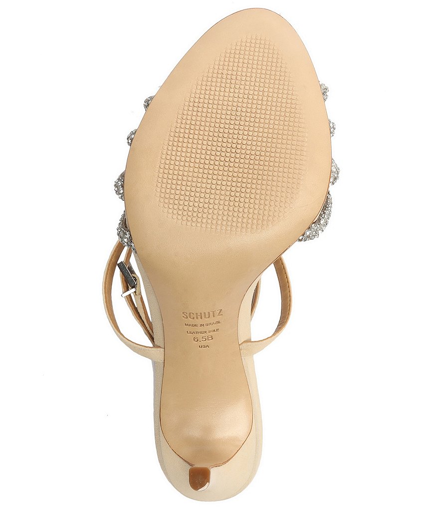 Schutz Knory Jewel Embellished Knotted Suede Dress Sandals