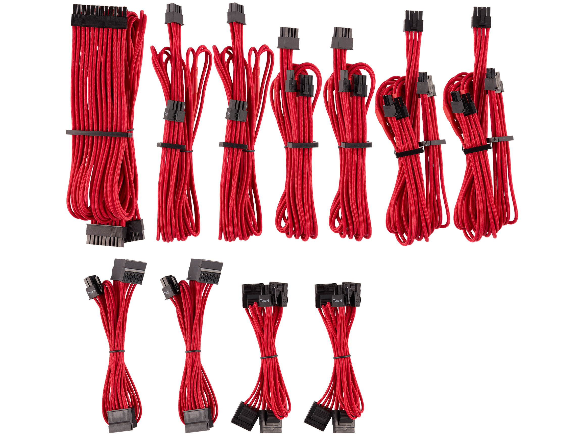 Micro Connectors 30cm Addressable RGB (ARGB) 1 to 4 Splitter Cable with/5 Male Pins (F04-04ARGB-30)