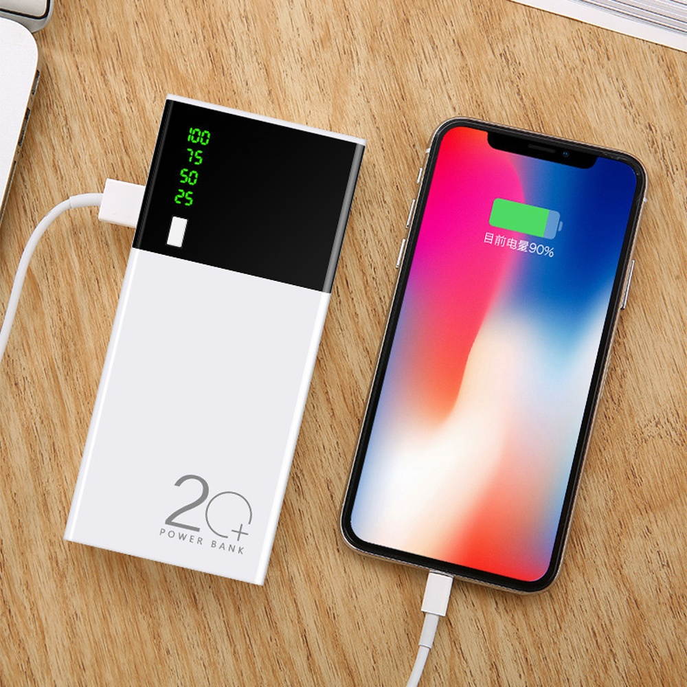 20000mAh LED Digital Display Large Capacity DIY Power Bank Case For iPhone X XS 11Pro P30 Pro Mate 30 5G 9Pro Redmi K30 S10+ Note 10 5G D