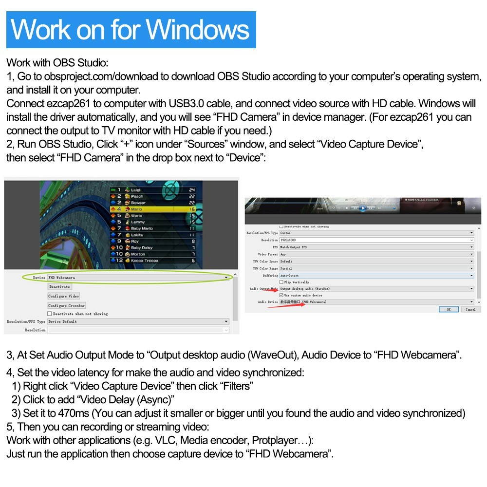 ezcap261M USB 3.0 HD Video Capture 4K 1080P Game Live Streaming Video Converter Support 4K Video Input HD IN OUT MIC IN for XBOX One PS4 WII U