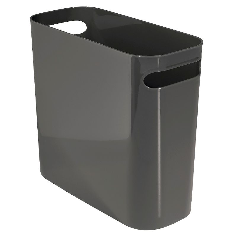 InterDesign Una Plastic Rectangular Wastebasket - Slate (10")