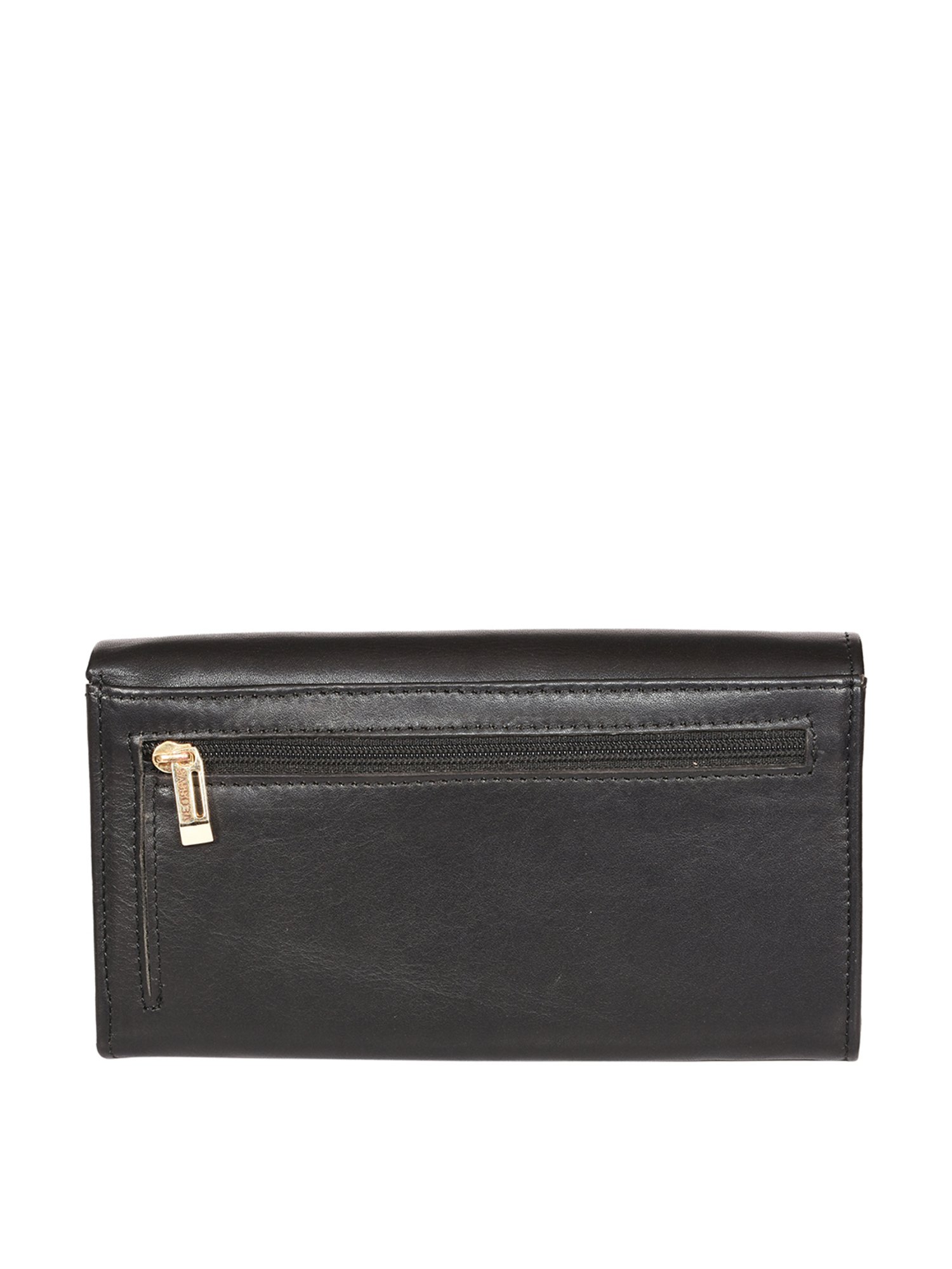 SASSORA Black Solid Rfid Wallet for Women
