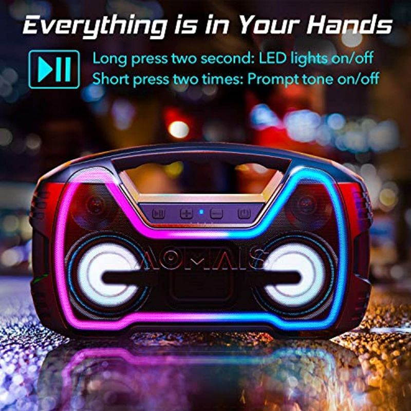 Portable Bluetooth Speaker, True Wireless Stereo Pairing 2 Speakers for a Powerful 50W Bass Sound, 100Ft Bluetooth Range, 40 Hrs Playtime, IPX7 Waterproof Speaker, Built-in Mic, Indoor, Outdoor Party