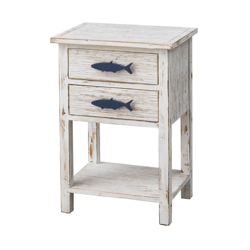 Bay City Coastal 2 Drawer Accent Table White - Treasure Trove Accents