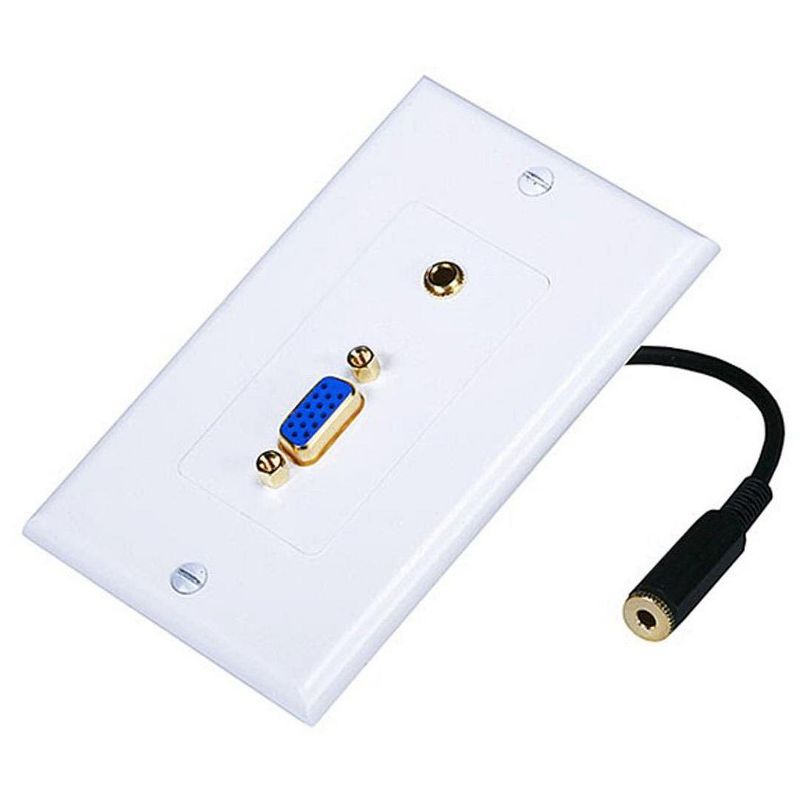 Monoprice Gold Plated SVGA + 3.5mm Stereo Audio Coupler Wall Plate