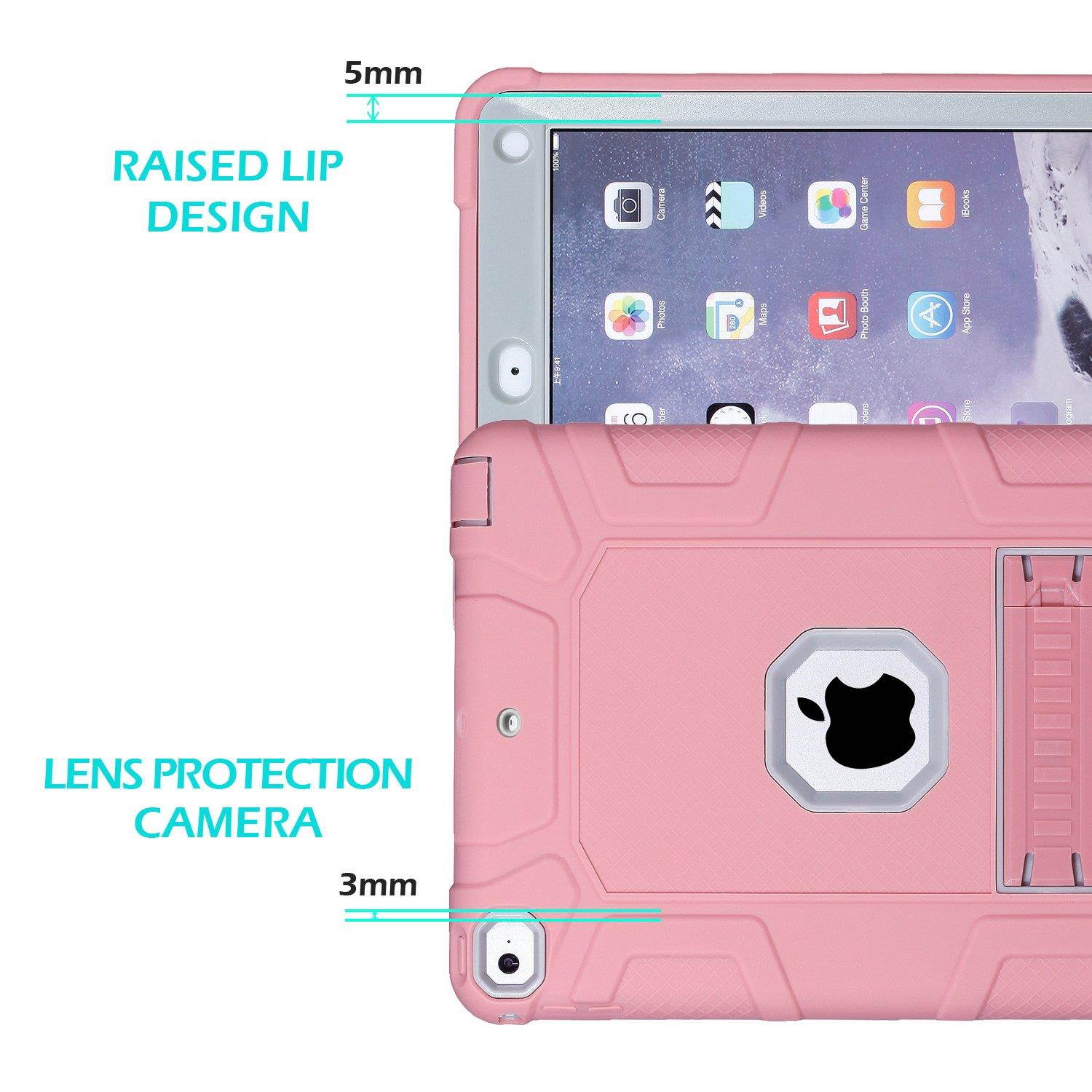 iPad 6th Generation Cases, iPad 2018 Case, iPad 9.7 Inch Case,Hybrid Shockproof Rugged Drop Protection Cover Built with Kickstand for New iPad 9.7 inch A1893/A1954/A1822,/A1823