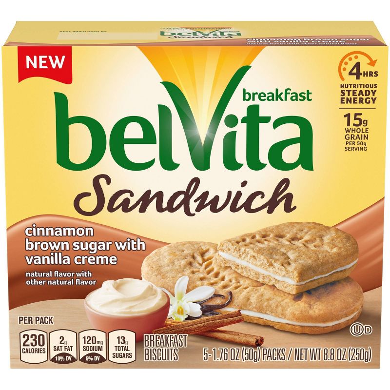 BelVita Sandwhich Cinnamon Brown Sugar & Vanilla Creme - 5 Packs