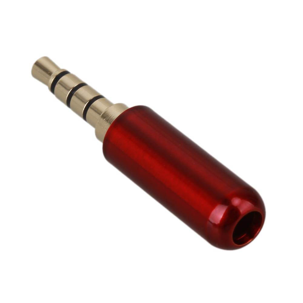 5pcs Claret 3.5mm Male Plug Mini Jack 4P Stereo Repair Audio Connector Solder