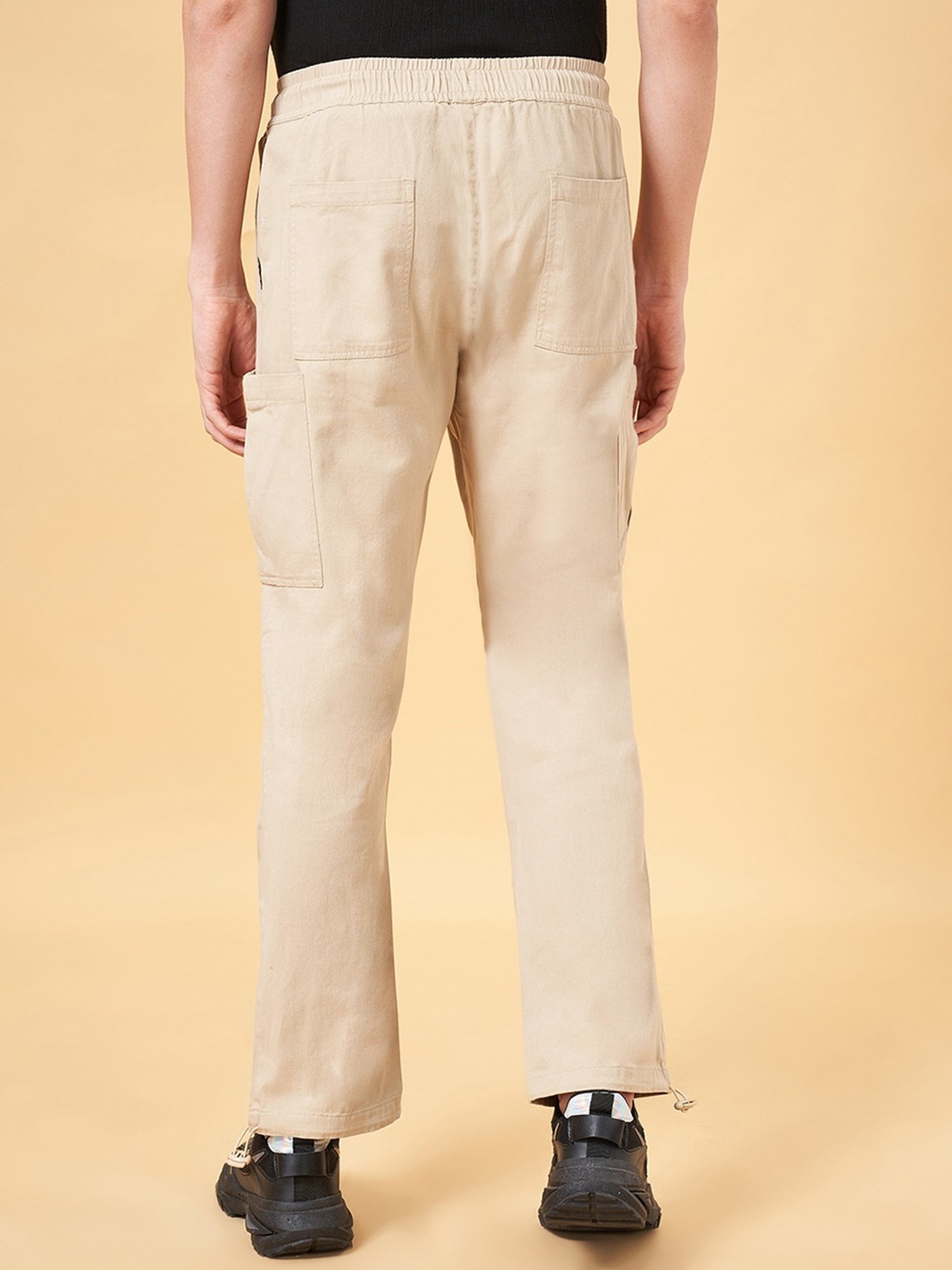 Yu By Pantaloons Khaki Cotton Regular Fit Cargos