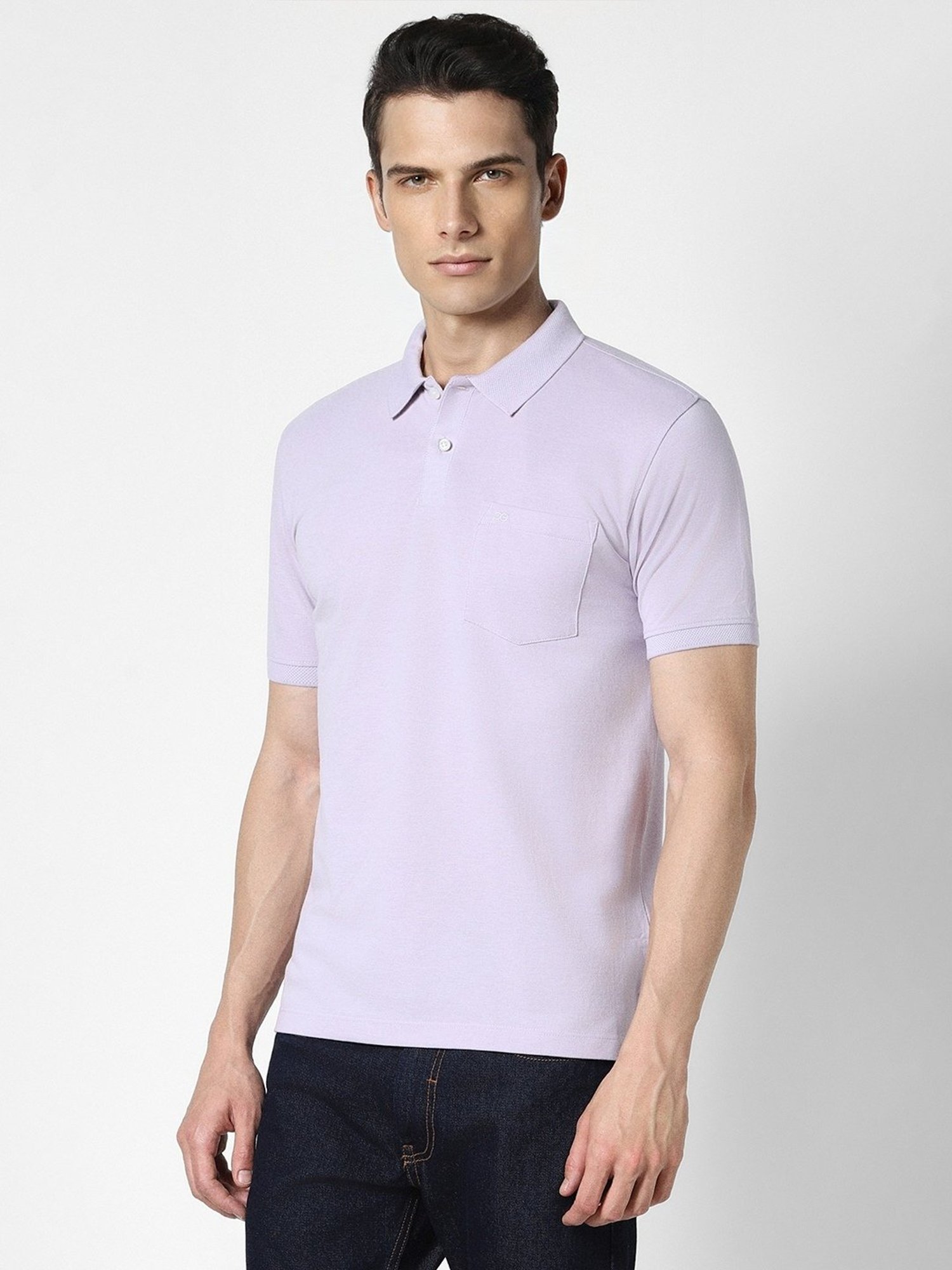 Peter England Purple Regular Fit Polo T-Shirt
